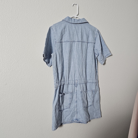 Light Blue Casual Dress with Drawstring Sz M - Picture 5 of 8